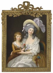 Double Portrait Of Marie-therese Of France (1778-1815), Duchesse D"angouleme, With Her Brother Louis Xvii (1785-1795), Three-quarter Length, Seated In An Interior