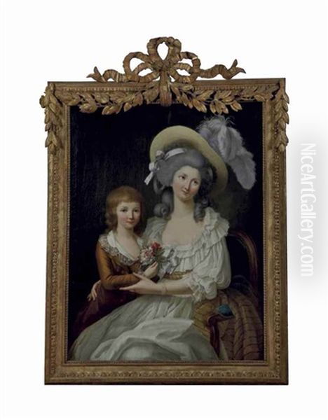 Portrait De Marie-therese De France (1778-1851), Duchesse D'angouleme, Accompagnee De Son Frere, Louis Xvii (1785-1795) - view 1