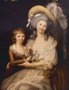 Portrait De Jeune Femme Et De Son Fils