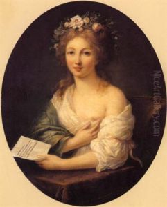Portrait De Jeune Fille Tenant Une Missive Dans Sa Main Gauche