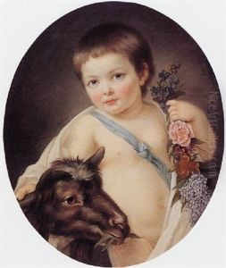 Portrait Of A Child With A Goat