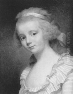 Portrait De Jeune Fille Au Noeud Bleu Dans Les Cheveux
