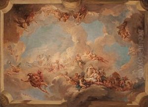 The Triumph Of Venus (bozzetto For A Ceiling) by Francois Lemoyne