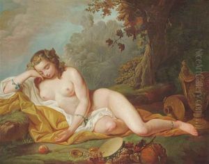 A Bacchanalian Maiden by Francois Lemoyne