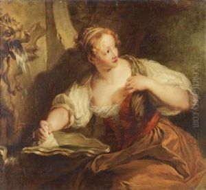 Jeune Femme A La Fontaine by Francois Lemoyne