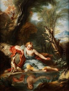 Narziss Am Wasser by Francois Lemoyne