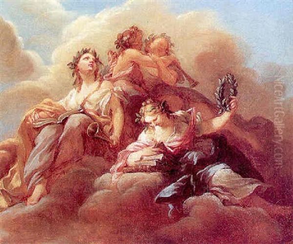 The Muses Of Poetry And Music With Attendant Cherubs - view 1