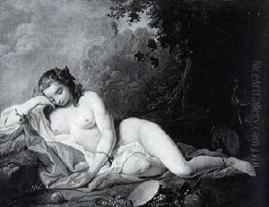 A Nymph Reclining In A Landscape by Francois Lemoyne