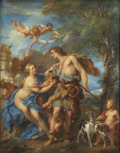 Venus And Adonis by Francois Lemoyne