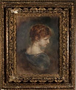 Portrait Of A Young Lady by Lenbach Franz Von
