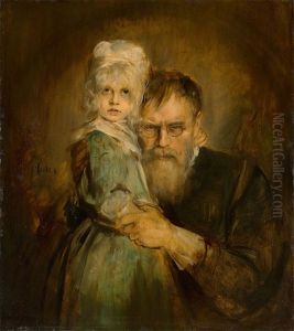 Selbstbildnis Mit Tochter Marion by Lenbach Franz Von