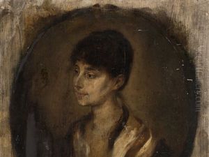 Portrait Of A Young Lady by Lenbach Franz Von