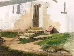 Eingang Eines Weis Getunchten, Alten Gehoftes (verso: Olskizze Eines Schafes, Dahinter Bleistiftskizze Eines Kinderkopfes) Eingang Eines Weis Getunchten, Alten Gehoftes (verso: Olskizze Eines Schafes, Dahinter Bleistiftskizze Eines Kinderkopfes)