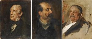 Drei Herrenportrats by Lenbach Franz Von
