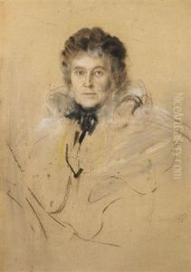 Damenportrat by Lenbach Franz Von