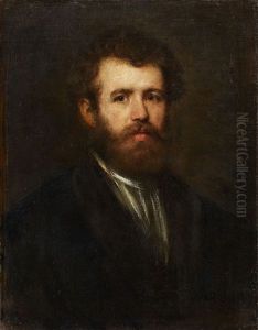 A Pair Of Portraits Of Ludwig Lenbach, Brother Of The Artist And His Wife Magdalena Lenbach (pair) by Lenbach Franz Von