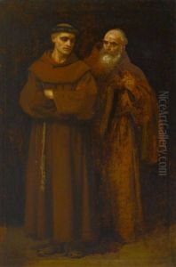 Zwei Franziskanermonche by Lenbach Franz Von