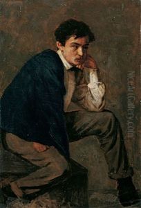 Sitzender Junger Mann by Lenbach Franz Von
