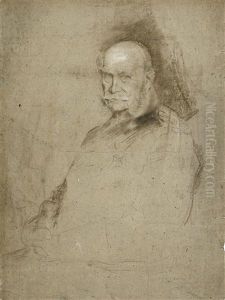 Portrat Kaiser Wilhelm (+ 3 Others Incl. 1 Verso, Various Sizes; 4 Studies) by Lenbach Franz Von