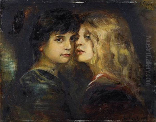 Doppelportrat Marion Und Gabriele Lenbach - view 1