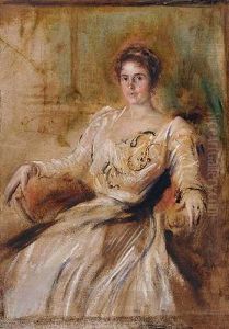 Damenportrait Frau Rosner by Lenbach Franz Von