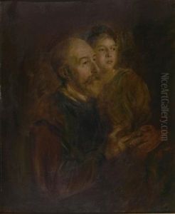 Giovanni Meyer, Marchese Di Montagliari, Mit Seiner Tochter Palma Giovanni Meyer, Marchese Di Montagliari, Mit Seiner Tochter Palma