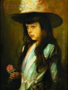 Girl With A Rose - A Sketch Of Estelle Guturllig
