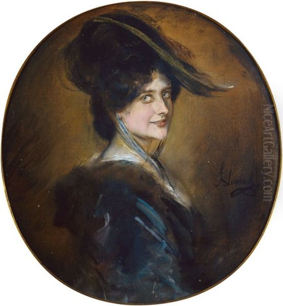 Bildnis Einer Eleganten Jungen Dame Mit Hut - view 1