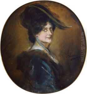 Bildnis Einer Eleganten Jungen Dame Mit Hut by Lenbach Franz Von