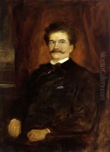 Portrat Johann Straus Sohn by Lenbach Franz Von