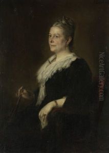Grosses Damenportrait by Lenbach Franz Von