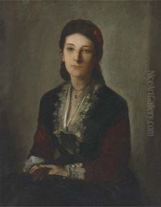 Portrait Of Gertrud Grafin V. Werthern Nee Von Bulow, Seated Half- Length, In A Black Dress