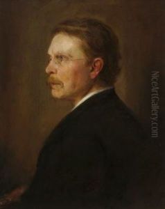 Herrenportrat by Lenbach Franz Von