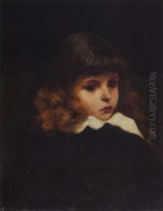 Brustportrait Eines Lockigen Knaben by Lenbach Franz Von