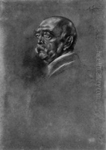 Bildnis Otto Furst Von Bismarck Nach Links Blickend by Lenbach Franz Von