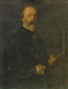 Portrat Des Badischen Hofmalers Reinhard Sebastian Zimmermann by Lenbach Franz Von