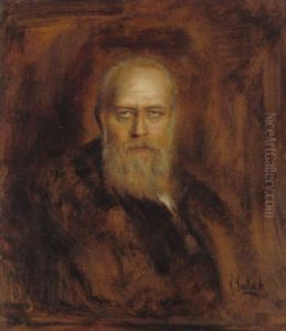 Mannliches Portrait by Lenbach Franz Von