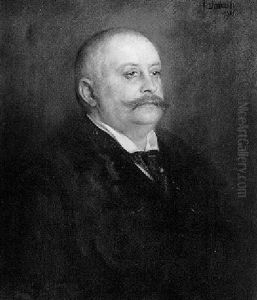 Herrenportrat by Lenbach Franz Von