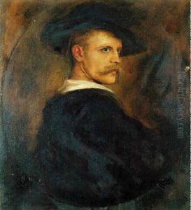 Bildnis Eines Jungen Mannes Mit Hut by Lenbach Franz Von