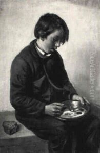 A Frugal Meal by Lenbach Franz Von