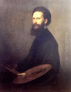 Portrait Of Hans Makart by Lenbach Franz Von