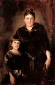 Portrait Der Frau Kommerzienrat Ladenburg (mannheim) Mit Kind Portrait Der Frau Kommerzienrat Ladenburg (mannheim) Mit Kind