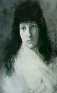 Portrait Comptess Brauner by Lenbach Franz Von