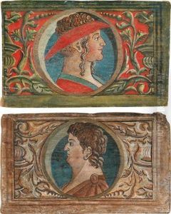 Ritratto Maschile Con Cappello Alla Moda E Ritratto Di Imperatore Romano by Bonifacio Bembo