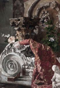 Bodegon Con Flores Y Capitel by Horacio Lengo y Martinez