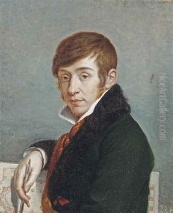 Portrait Of An Architect, Half-length, In A Green Coat by Adelaide Binart Lenoir