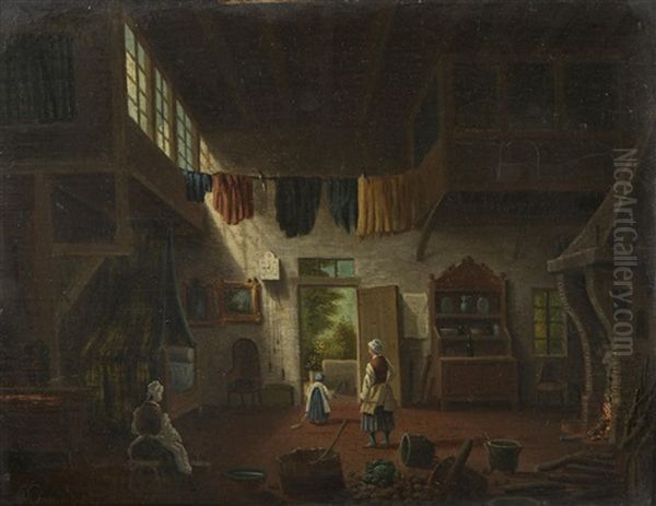 Family Scene In A Kitchen Interior - view 1