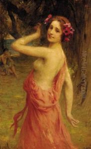 A Nymph Dancing To Pipe Music by Charles Amable Lenoir