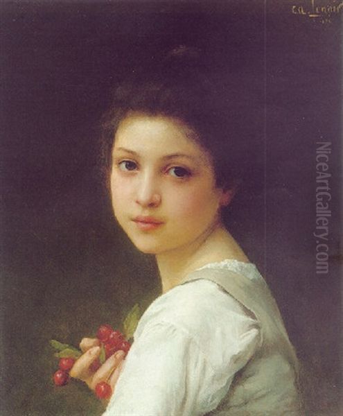 Portrait Of A Young Girl With Cherries - view 1