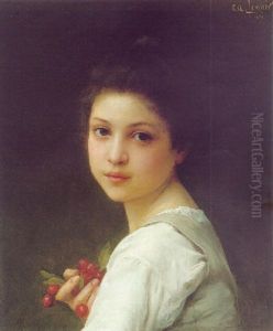 Portrait Of A Young Girl With Cherries
